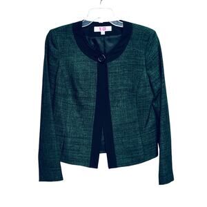 9&CO Green Black Shimmer Blazer Jacket 6